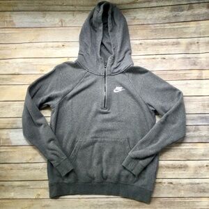 Women's Nike Hoodie, Half zip, Gray, Small